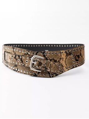 NWTS ZARA ANIMAL PRINT STUDDED
LEATHER SASH BELT
Size 80 | BEIGE